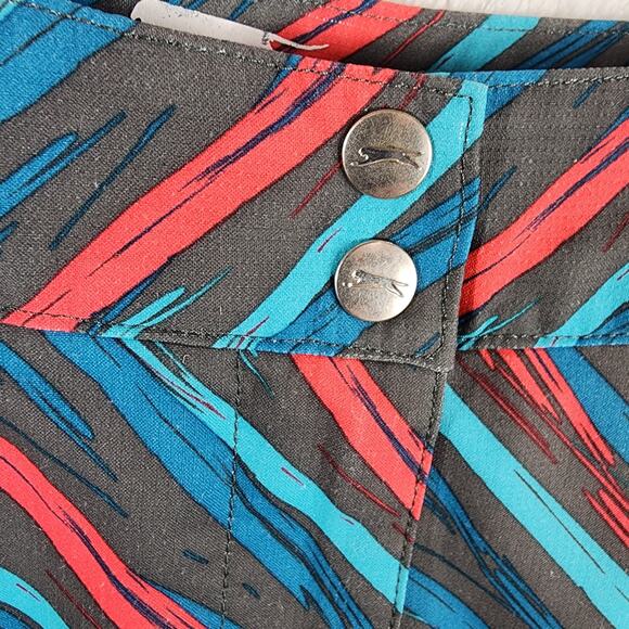 Slazenger Golf Skort Women 6 Blue Grey Pink Geometric 4 Pocket Zip & Snap - Picture 2 of 11